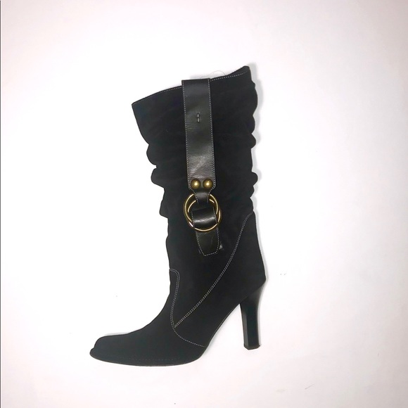 Coach Noreen Black Suede Slouched Boot Size 10M - Picture 3 of 7